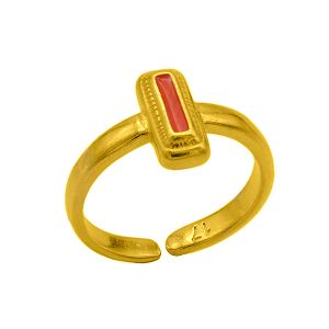 Δαχτυλίδι Από Ορείχαλκο Επιχρυσωμένο 24Κ Minimal PF37426