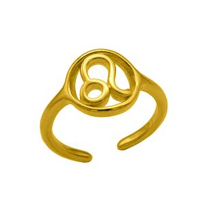 Δαχτυλίδι Από Ορείχαλκο Επιχρυσωμένο 24Κ Με Το Ζώδιο Του Λέοντα PF37437
