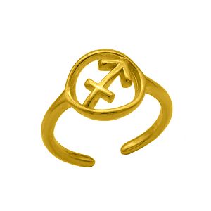 Δαχτυλίδι Από Ορείχαλκο Επιχρυσωμένο 24Κ Με Το Ζώδιο Του Τοξότη PF37445