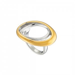 Δαχτυλίδι Δίχρωμο Από Ατσάλι Επιχρυσωμένο AS37561