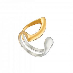 Δαχτυλίδι Δίχρωμο Από Ατσάλι Επιχρυσωμένο AS37562