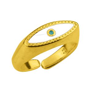 Δαχτυλίδι Από Ορείχαλκο Επιχρυσωμένο Με Ματάκι PF38554