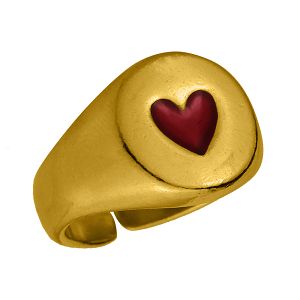 Δαχτυλίδι Από Ορείχαλκο Επιχρυσωμένο Με Καρδιά PF38556