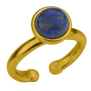 Δαχτυλίδι Από Ορείχαλκο Επιχρυσωμένο Με Ημιπολύτιμο Λίθο Λάπις AA38574