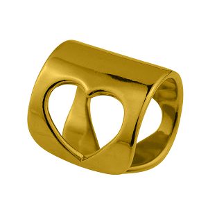 Δαχτυλίδι Από Ορείχαλκο Επιχρυσωμένο 24Κ Με Καρδιά PF38630