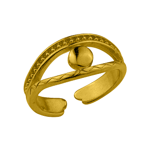 Δαχτυλίδι Από Ορείχαλκο Επιχρυσωμένο 24Κ Μάτι PF38636