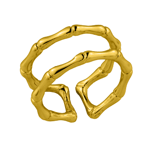 Δαχτυλίδι Από Ορείχαλκο Επιχρυσωμένο 24Κ Bones NI38659