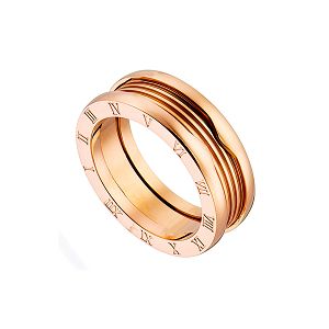 Δαχτυλίδι Από Ανοξείδωτο Ατσάλι Ροζ Επιχρυσωμένο AS38706