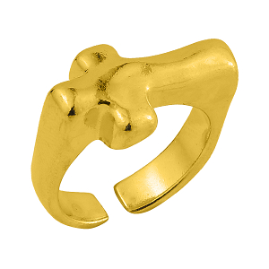 Δαχτυλίδι Από Ορείχαλκο Επιχρυσωμένο 24Κ Σταυρός PF38741