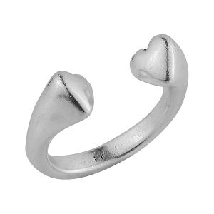 Δαχτυλίδι Από Ορείχαλκο Επαργυρωμένο Καρδιές PF38754