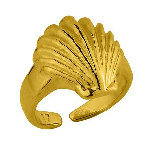 Δαχτυλίδι Από Ορείχαλκο Επιχρυσωμένο 24Κ Κοχύλι PF38761