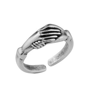 Δαχτυλίδι Από Ορείχαλκο Επαργυρωμένο Ενωμένα Χέρια PF38779