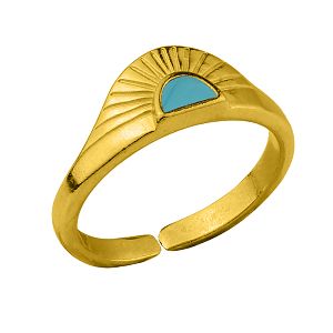 Δαχτυλίδι Από Ορείχαλκο Επιχρυσωμένο 24Κ Ήλιος PF38804