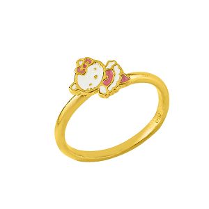 Δαχτυλίδι Από Ασήμι 925 Επιχρυσωμένο Με Hello Kitty KO38839