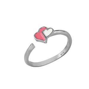 Δαχτυλίδι Από Ασήμι 925 Με Καρδιές KO38840