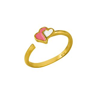 Δαχτυλίδι Από Ασήμι 925 Επιχρυσωμένο Με Καρδιές KO38841