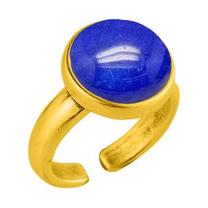 Δαχτυλίδι Από Ορείχαλκο Επιχρυσωμένο 24Κ Με Ημιπολύτιμο Λίθο Λάπις AA38843