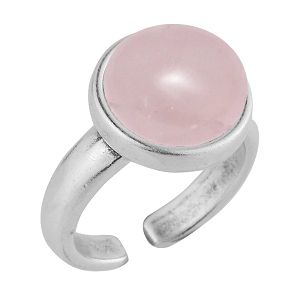 Δαχτυλίδι Από Ορείχαλκο Με Ημιπολύτιμο Λίθο Ροζ Χαλαζία AA38858