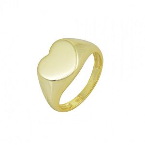 Δαχτυλίδι Chevalier Από Ασήμι 925 Επιχρυσωμένο Καρδιά SS38881