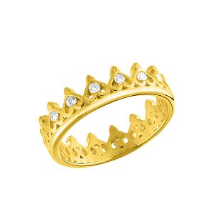 Δαχτυλίδι Από Ασήμι 925 Επιχρυσωμένο Κορώνα SS38909