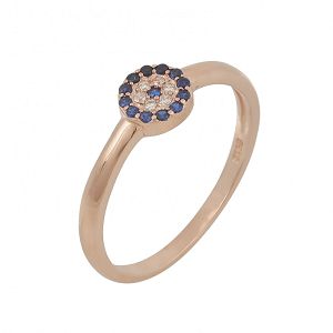 Δαχτυλίδι Από Ασήμι 925 Ροζ Επιχρυσωμένο Ματάκι SS38954