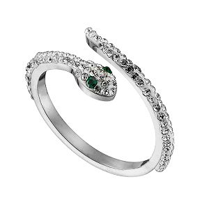 Δαχτυλίδι Από Ανοξείδωτο Ατσάλι Φίδι Με Swarovski AS38967