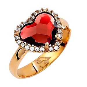 Δαχτυλίδι Από Ασήμι 925 Επιχρυσωμένο Με Καρδιά Swarovski EX39617