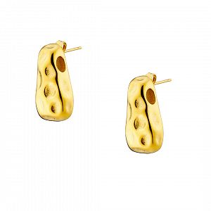 Σκουλαρίκια Από Ατσάλι Επιχρυσωμένο 24Κ AS40102