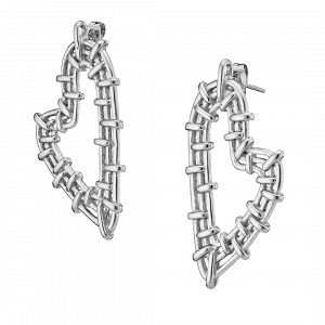 Σκουλαρίκια Από Ατσάλι Με Καρδιά AS40115