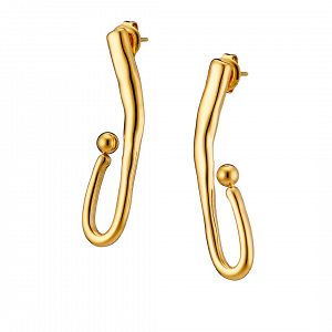 Σκουλαρίκια Από Ατσάλι Επιχρυσωμένο 24Κ AS40128