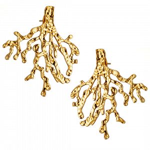 Σκουλαρίκια Από Ατσάλι Επιχρυσωμένο 24Κ AS40130