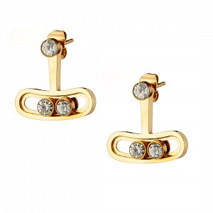 Σκουλαρίκια Από Ατσάλι Επιχρυσωμένο 24Κ AS40136