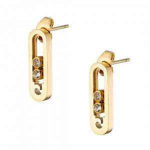 Σκουλαρίκια Από Ατσάλι Επιχρυσωμένο 24Κ AS40138