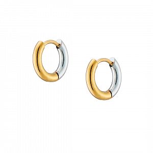 Σκουλαρίκια Κρίκοι Από Ατσάλι Και Ατσάλι Επιχρυσωμένο 24Κ AS40139