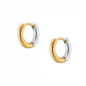 Σκουλαρίκια Κρίκοι Από Ατσάλι Και Ατσάλι Επιχρυσωμένο 24Κ AS40140