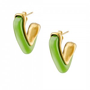 Σκουλαρίκια Από Ατσάλι Επιχρυσωμένο 24Κ AS40147