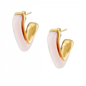 Σκουλαρίκια Από Ατσάλι Επιχρυσωμένο 24Κ AS40149