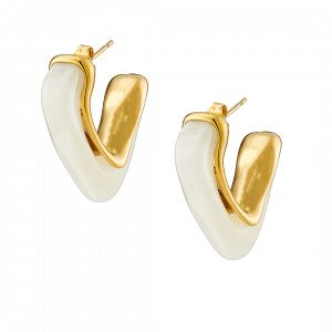 Σκουλαρίκια Από Ατσάλι Επιχρυσωμένο 24Κ AS40150