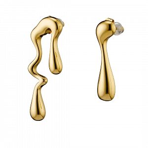 Σκουλαρίκια Από Ατσάλι Επιχρυσωμένο 24Κ AS40152