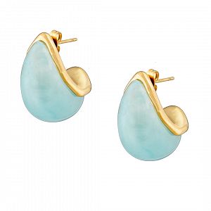 Σκουλαρίκια Από Ατσάλι Επιχρυσωμένο 24Κ AS40153