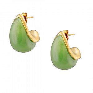 Σκουλαρίκια Από Ατσάλι Επιχρυσωμένο 24Κ AS40154