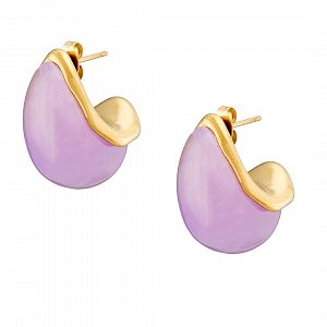 Σκουλαρίκια Από Ατσάλι Επιχρυσωμένο 24Κ AS40155