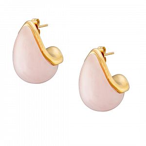 Σκουλαρίκια Από Ατσάλι Επιχρυσωμένο 24Κ AS40156