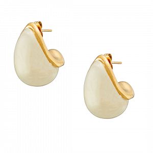 Σκουλαρίκια Από Ατσάλι Επιχρυσωμένο 24Κ AS40157