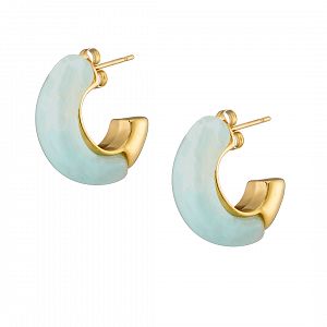 Σκουλαρίκια Κρίκοι Από Ατσάλι Επιχρυσωμένο 24Κ AS40158