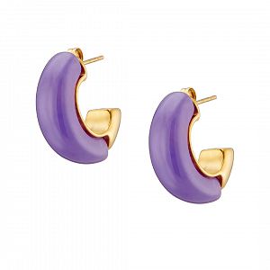 Σκουλαρίκια Κρίκοι Από Ατσάλι Επιχρυσωμένο 24Κ AS40160