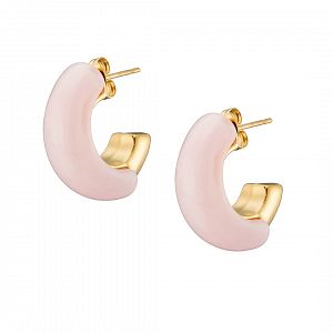 Σκουλαρίκια Κρίκοι Από Ατσάλι Επιχρυσωμένο 24Κ AS40161