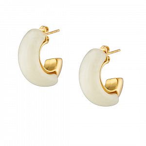 Σκουλαρίκια Κρίκοι Από Ατσάλι Επιχρυσωμένο 24Κ AS40162