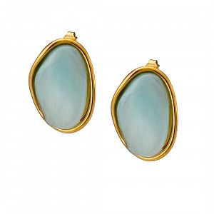 Σκουλαρίκια Από Ατσάλι Επιχρυσωμένο 24Κ AS40163