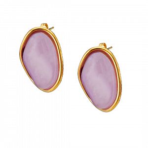 Σκουλαρίκια Από Ατσάλι Επιχρυσωμένο 24Κ AS40165